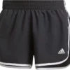 Adidas Women's Marathon 20 4" Running Shorts -Compressport Verkaufsladen GK5265 APP photo front white