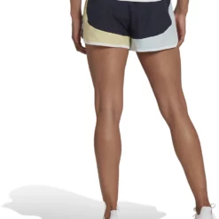 Adidas Women's Colour Block Shorts -Compressport Verkaufsladen HC6310 4 APPAREL On Model Back View white