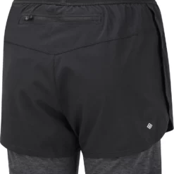 Ronhill Women's Tech Twin Running Shorts -Compressport Verkaufsladen RH 005597 Rh 00217 Black Charcoal Marl Womens Tech Twin Short Back