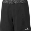 Ronhill Women’s Life 7” Unlined Shorts -Compressport Verkaufsladen Wmns Life 7 Unlined Short RH 005240 Rh 00824 Black Mono Ripple Front