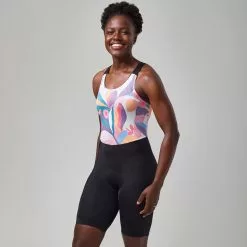 Dhb Moda Womens High Cut Bib Shorts (Tropics) -Compressport Verkaufsladen dhb Moda Womens High Cut Bib Shorts Tropics Bib Shorts Cashmere Rose AW22 JF0131UK 12 4